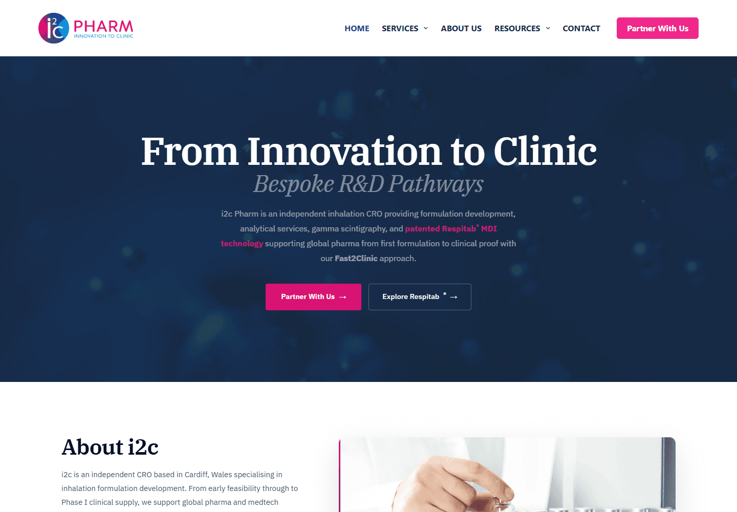I2C Pharm homepage preview